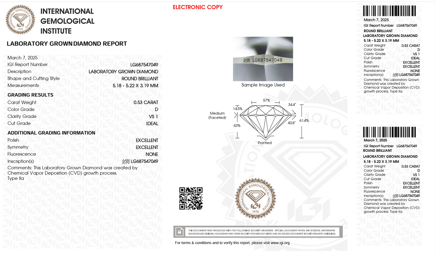 (442) Μονόπετρο 14Κ Λευκό 0.53ct