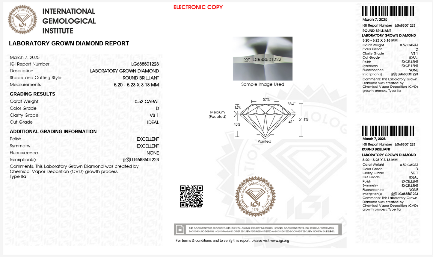 (441) Μονόπετρο 14Κ Λευκό 0.52ct